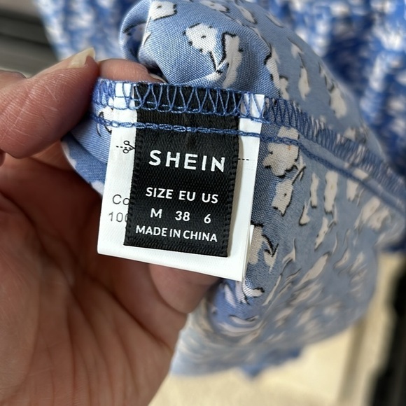 SHEIN Ditsy Floral Print Ruffle Hem Prairie Dress Medium - Picture 5 of 9